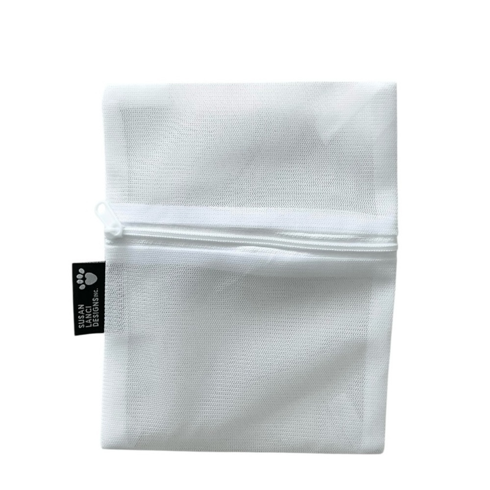 Susan Lanci White Mesh Dog Treat Pouch Small Zipper Bag 7x5.5